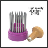 23-Piece Bead Tool Set with Wood Handle Diamond Stone Pearl Grain Tool Set