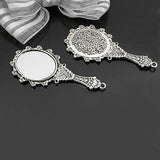 4PCS Oval Round Zinc Alloy Glass Mirror Charms Pendants Diy Jewelry Findings