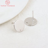 10PCS 10MM 15MM 24K Brass Round Stud Earrings Jewelry Findings