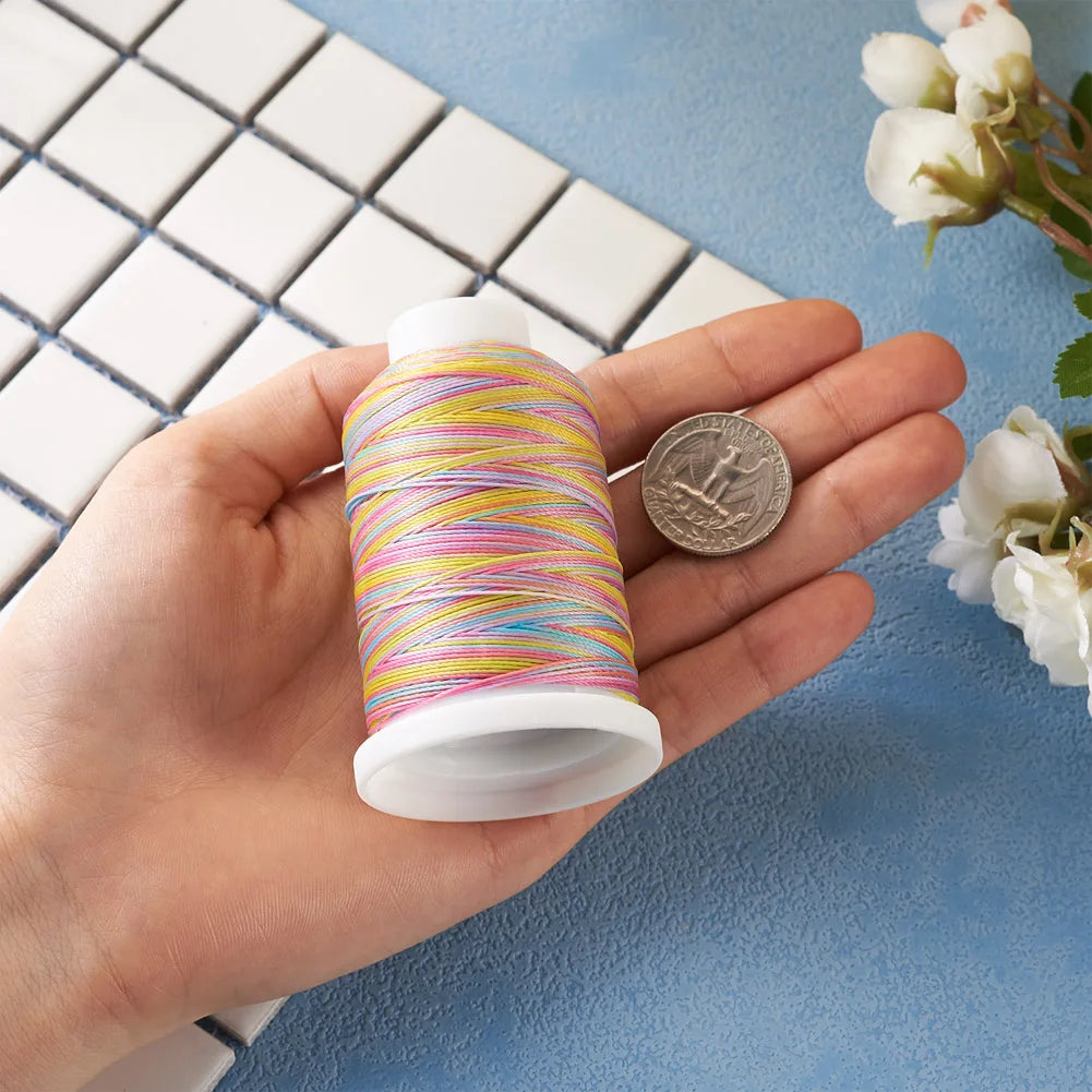 230m 0.5mm 3-Ply Waxed Polyester Cord Gradient for DIY Jewelry Making
