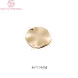 20PCS 24K Plated Brass Disk Pendants Charms for DIY Jewelry Making