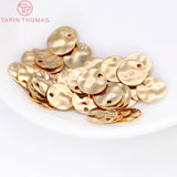 20PCS 24K Plated Brass Disk Pendants Charms for DIY Jewelry Making