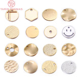 20PCS 24K Plated Brass Disk Pendants Charms for DIY Jewelry Making