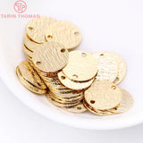 20PCS 24K Plated Brass Disk Pendants Charms for DIY Jewelry Making