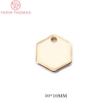 20PCS 24K Plated Brass Disk Pendants Charms for DIY Jewelry Making