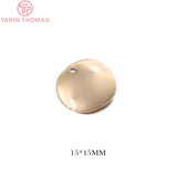 20PCS 24K Plated Brass Disk Pendants Charms for DIY Jewelry Making