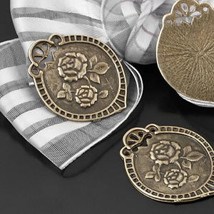 20PCS Antique Bronze Flower Charms Pendants 30x23MM