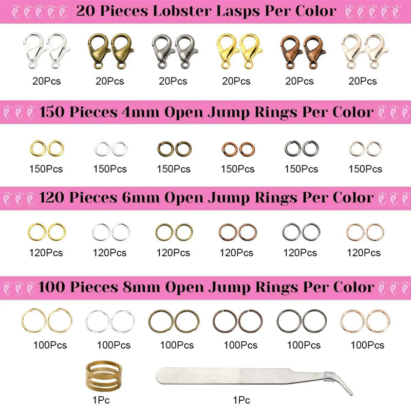2342Pcs Lobster Claw Clasps with Jump Rings Set Jewelry Finding Kit
