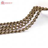 2M Width 3MM 3.5MM Antique Bronze Copper Chain for Jewelry DIY