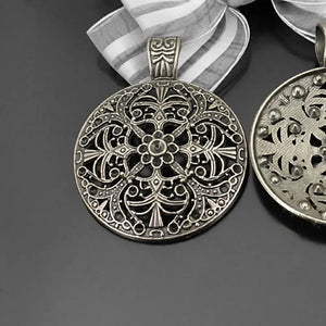 5PCS 46MM Antique Bronze Flower Pendant Jewelry Making DIY Findings