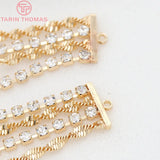 24K Brass Zircon Chain Earring Tassel DIY Jewelry Making Findings
