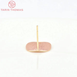 10 Pcs 12 MM Brass Drifted Wave Round Earrings Pins