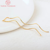 4PCS 24K Plated Brass Chain Tassel Charms for Jewelry Making