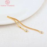 4PCS 45MM 24K Brass Zircon Tassel Earring Charms DIY Jewelry Findings