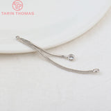 4PCS 45MM 24K Brass Zircon Tassel Earring Charms DIY Jewelry Findings
