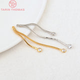4PCS 45MM 24K Brass Zircon Tassel Earring Charms DIY Jewelry Findings
