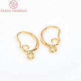 20PCS 11x16MM 24K Plated Brass Earrings Hooks Jewelry Accessories