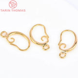 20PCS 11x16MM 24K Plated Brass Earrings Hooks Jewelry Accessories