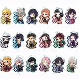 23Pcs Demon Slayer Acrylic Keychain Tanjirou Zenitsu Key Ring School Reward