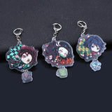 23Pcs Demon Slayer Acrylic Keychain Tanjirou Zenitsu Key Ring School Reward