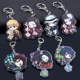23Pcs Demon Slayer Acrylic Keychain Tanjirou Zenitsu Key Ring School Reward
