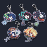 23Pcs Demon Slayer Acrylic Keychain Tanjirou Zenitsu Key Ring School Reward