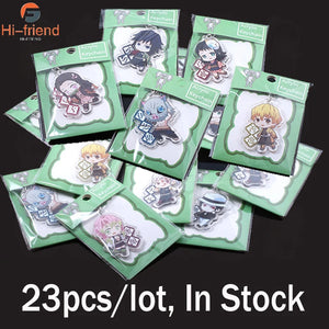 23Pcs Demon Slayer Acrylic Keychain Tanjirou Zenitsu Key Ring School Reward