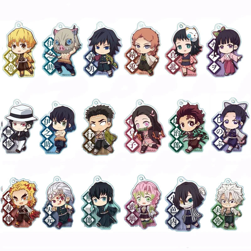 Anime Demon Slayer Kimetsu no Yaiba Keychains Tanjirou Nezuko Zenitsu Rengoku