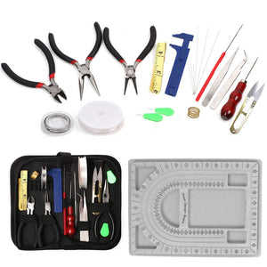 23Pcs Jewelry Making Starter Tools Kit Earring Hook Beading Wires Pliers
