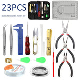 23Pcs Jewelry Making Starter Tools Kit Earring Hook Beading Wires Pliers