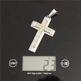 Golden Cross Pendant with Crystal Stones