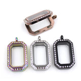 23mm*33mm/20mm*30mm Magnetic Closure Crystals Locket, 316L Stainless Steel
