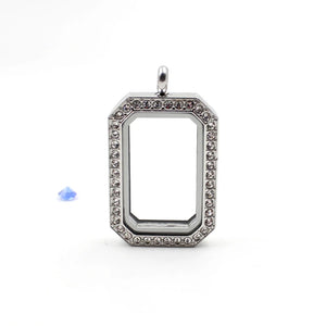 23mm*33mm/20mm*30mm Magnetic Closure Crystals Locket, 316L Stainless Steel