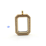 23mm*33mm/20mm*30mm Magnetic Closure Crystals Locket, 316L Stainless Steel