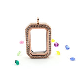 23mm*33mm/20mm*30mm Magnetic Closure Crystals Locket, 316L Stainless Steel