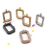 23mm*33mm/20mm*30mm Magnetic Closure Crystals Locket, 316L Stainless Steel