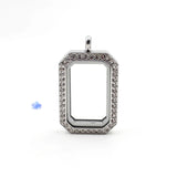 23mm*33mm/20mm*30mm Magnetic Closure Crystals Locket, 316L Stainless Steel
