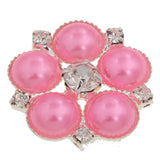 23mm Diamond Button Wedding Sewing Clothes Pearl Hair Accessories 5 Pcs
