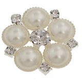 23mm Diamond Button Wedding Sewing Clothes Pearl Hair Accessories 5 Pcs