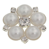 23mm Diamond Button Wedding Sewing Clothes Pearl Hair Accessories 5 Pcs