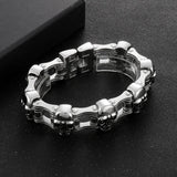 Skull Bicycle Chain Stainless Steel Bracelet For Men Punk Jewelry