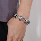 Skull Bicycle Chain Stainless Steel Bracelet For Men Punk Jewelry