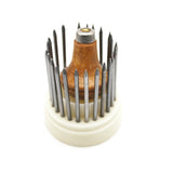 23pc Bead Grain Tool Set w/ Graver Wood Handle for Diamond Stone Setting
