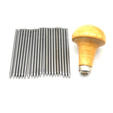 23pc Bead Grain Tool Set w/ Graver Wood Handle for Diamond Stone Setting