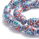 23pcs Strand Printed Porcelain Beads Oval Spacers Polka Dot Pattern