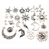 23pcs Mixed Charm Star Moon Sun Pendant for Jewelry Making DIY Findings
