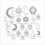 23pcs Mixed Charm Star Moon Sun Pendant for Jewelry Making DIY Findings