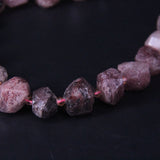 Natural Strawberry Quartz Faceted Nugget Beads, DIY Slabs Pendant Bracelet