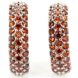 Moon Shape Pink Kunzite Orange Spessartine Garnet Amethyst Stud Earrings