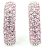 Moon Shape Pink Kunzite Orange Spessartine Garnet Amethyst Stud Earrings